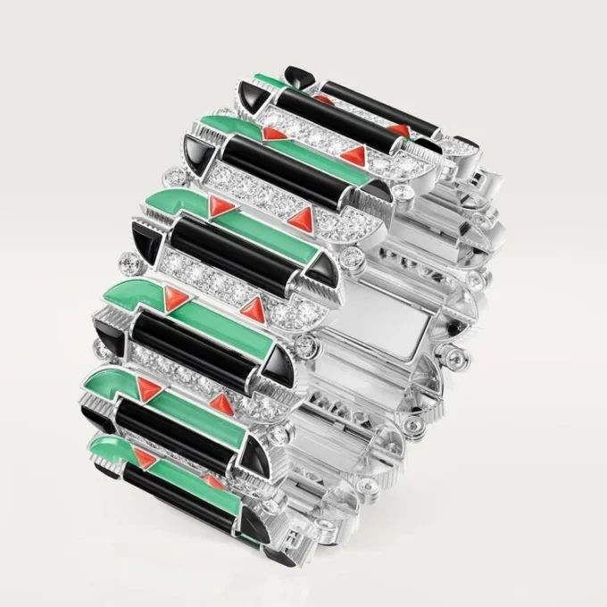 Geometrie & Contrastes Bracelet, Chrysoprase, Paved Geometrie & Contrastes Bracelet, Chrysoprase, Paved