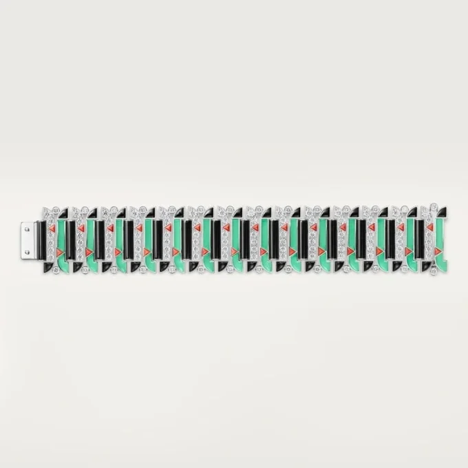 Geometrie & Contrastes Bracelet, Chrysoprase, Paved Geometrie & Contrastes Bracelet, Chrysoprase, Paved