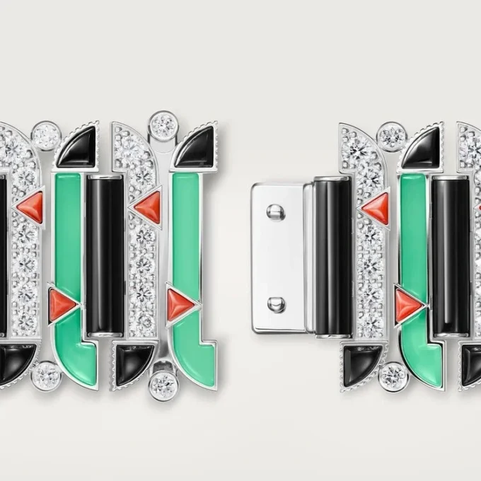 Geometrie & Contrastes Bracelet, Chrysoprase, Paved Geometrie & Contrastes Bracelet, Chrysoprase, Paved