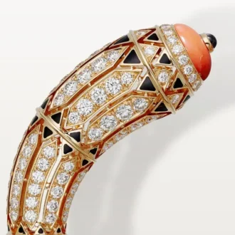 Geometrie & Contrastes Bracelet, Coral, Paved