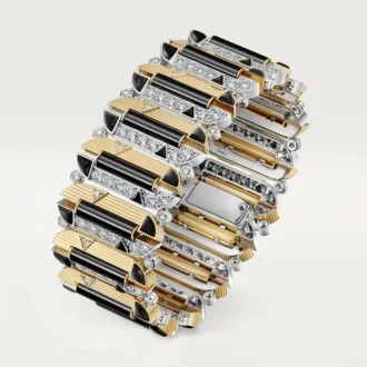 Geometrie & Contrastes Bracelet, Onyx, Paved