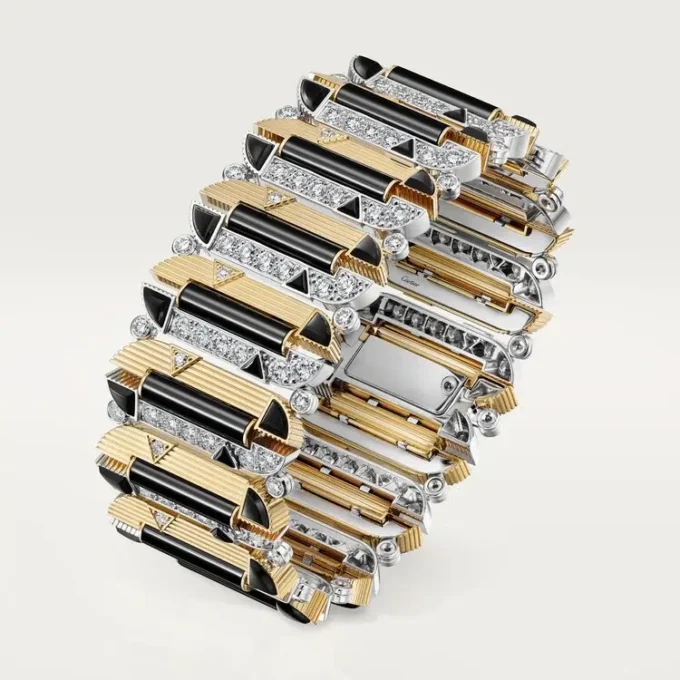 Geometrie & Contrastes Bracelet, Onyx, Paved Geometrie & Contrastes Bracelet, Onyx, Paved