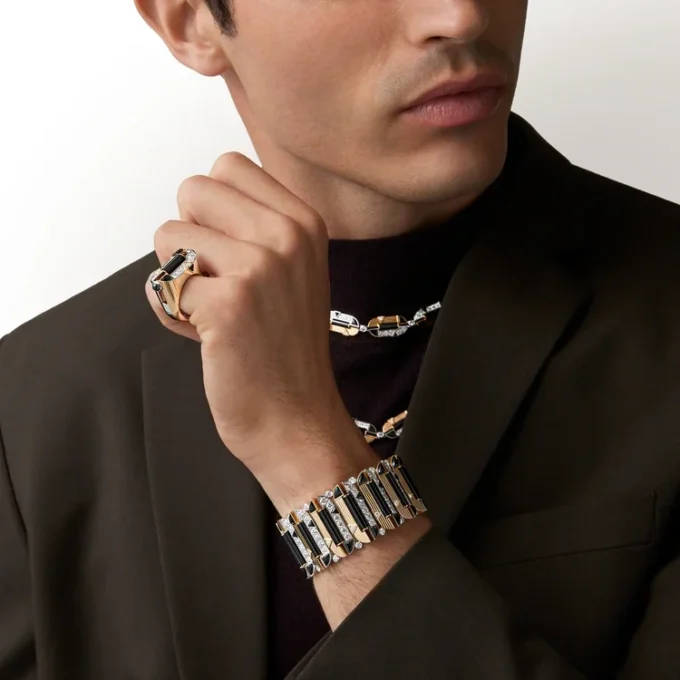 Geometrie & Contrastes Bracelet, Onyx, Paved Geometrie & Contrastes Bracelet, Onyx, Paved