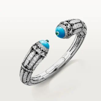 Geometrie & Contrastes Bracelet, Turquoise, Paved