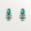 Geometrie & Contrastes Earrings, Chrysoprase, Paved