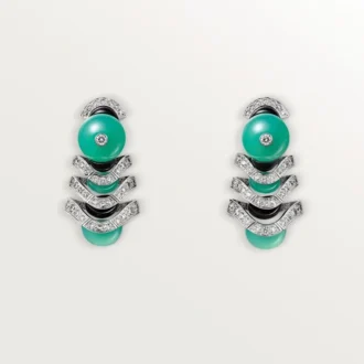 Geometrie & Contrastes Earrings, Chrysoprase, Paved