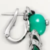 Geometrie & Contrastes Earrings, Chrysoprase, Paved