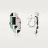 Geometrie & Contrastes Earrings, Chrysoprase, Paved