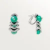 Geometrie & Contrastes Earrings, Chrysoprase, Paved