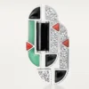 Geometrie & Contrastes Earrings, Chrysoprase, Paved