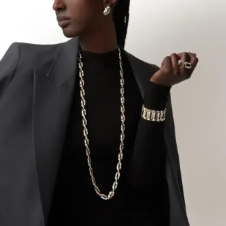 Geometrie & Contrastes Earrings, Onyx, Paved
