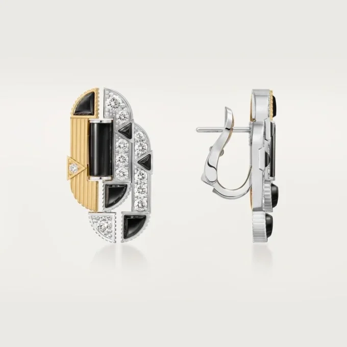 Geometrie & Contrastes Earrings, Onyx, Paved Geometrie & Contrastes Earrings, Onyx, Paved