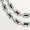 Geometrie & Contrastes Necklace, Chrysoprase, Multi-Wear, Paved