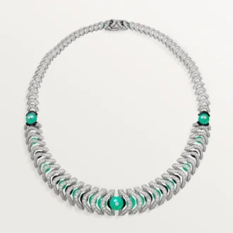 Geometrie & Contrastes Necklace, Chrysoprase, Paved