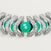 Geometrie & Contrastes Necklace, Chrysoprase, Paved