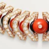 Geometrie & Contrastes Necklace, Coral, Paved