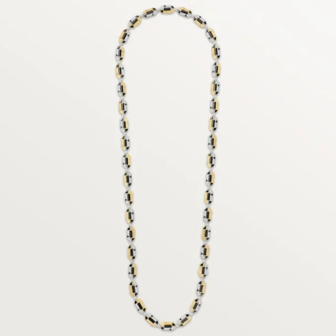 Geometrie & Contrastes Necklace, Onyx, Multi-Wear, Paved