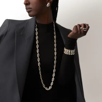 Geometrie & Contrastes Necklace, Onyx, Multi-Wear, Paved