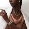 Geometrie & Contrastes Necklace, Onyx, Multi-Wear, Paved