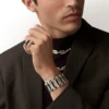Geometrie & Contrastes Necklace, Onyx, Multi-Wear, Paved