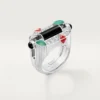 Geometrie & Contrastes Ring, Chrysoprase, Paved