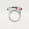 Geometrie & Contrastes Ring, Chrysoprase, Paved