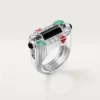 Geometrie & Contrastes Ring, Chrysoprase, Paved