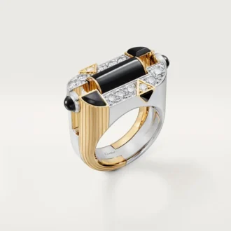 Geometrie & Contrastes Ring, Onyx, Paved