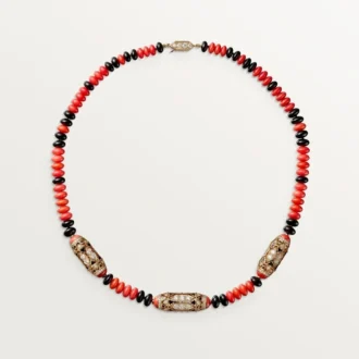 High Jewelry Necklace – Rose Gold, Coral, Onyx, Black Lacquer, Diamonds – Cartier