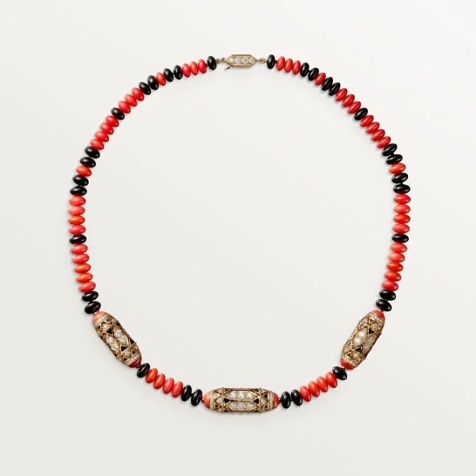 High Jewelry Necklace – Rose Gold, Coral, Onyx, Black Lacquer, Diamonds – Cartier