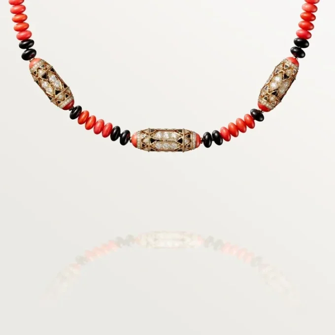 High Jewelry Necklace – Rose Gold, Coral, Onyx, Black Lacquer, Diamonds – Cartier