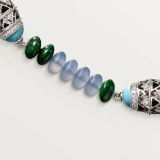 High Jewelry Necklace – White Gold, Chalcedony, Skarn, Turquoise, Black Lacquer, Diamonds – Cartier