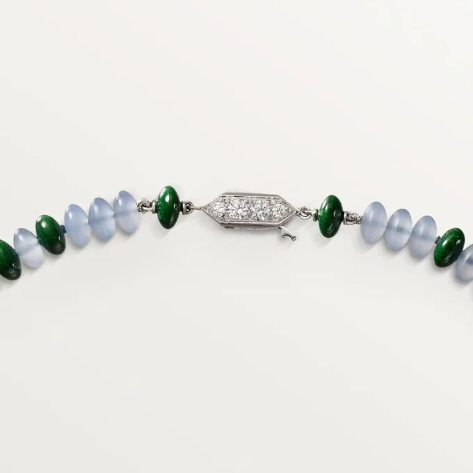 High Jewelry Necklace – White Gold, Chalcedony, Skarn, Turquoise, Black Lacquer, Diamonds – Cartier