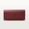 International Wallet with Gussets, Must De Cartier – Burgundy Calfskin, Golden Finish – Cartier International Wallet with Gussets, Must De Cartier – Burgundy Calfskin, Golden Finish – Cartier