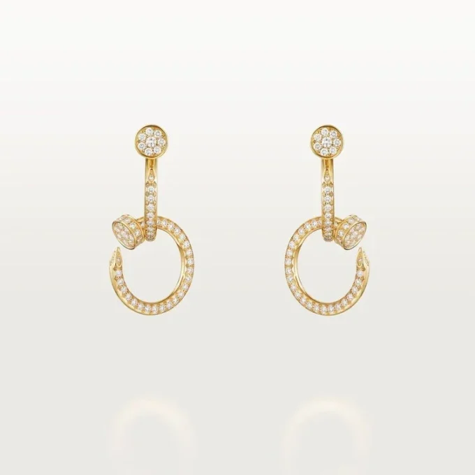 Juste Un Clou Earrings, Double, Paved Juste Un Clou Earrings, Double, Paved