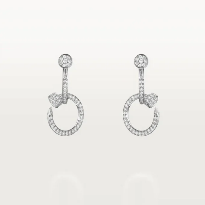 Juste Un Clou Earrings, Double, Paved