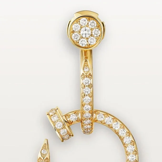 Juste Un Clou Earrings, Double, Paved Juste Un Clou Earrings, Double, Paved