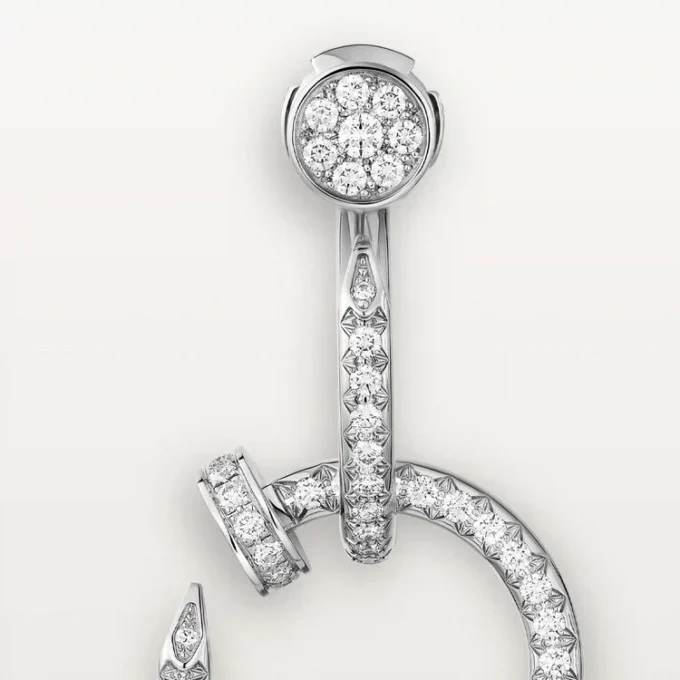 Juste Un Clou Earrings, Double, Paved