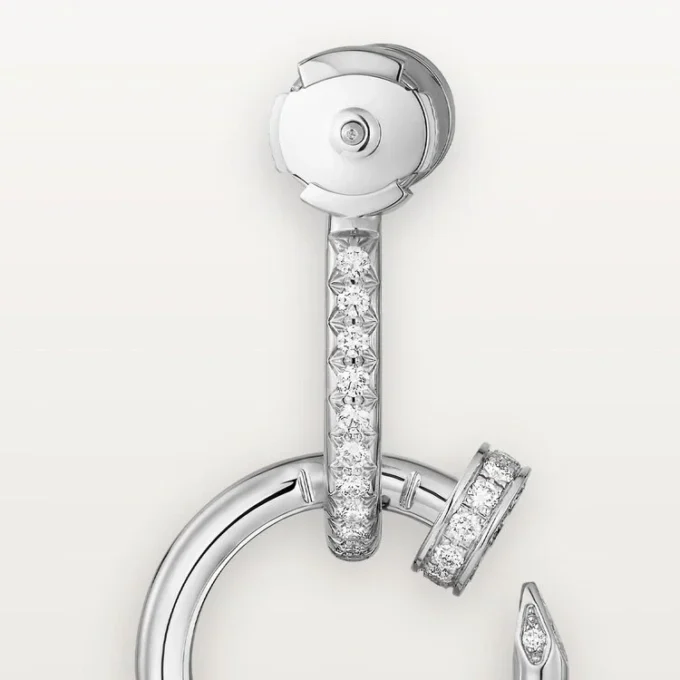 Juste Un Clou Earrings, Double, Paved