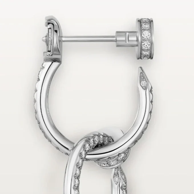 Juste Un Clou Earrings, Double, Paved