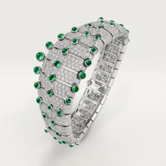 Le Voyage Recommence Bracelet, Emerald, Paved