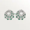 Le Voyage Recommence Hoop Earrings, Emerald, Paved