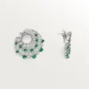 Le Voyage Recommence Hoop Earrings, Emerald, Paved