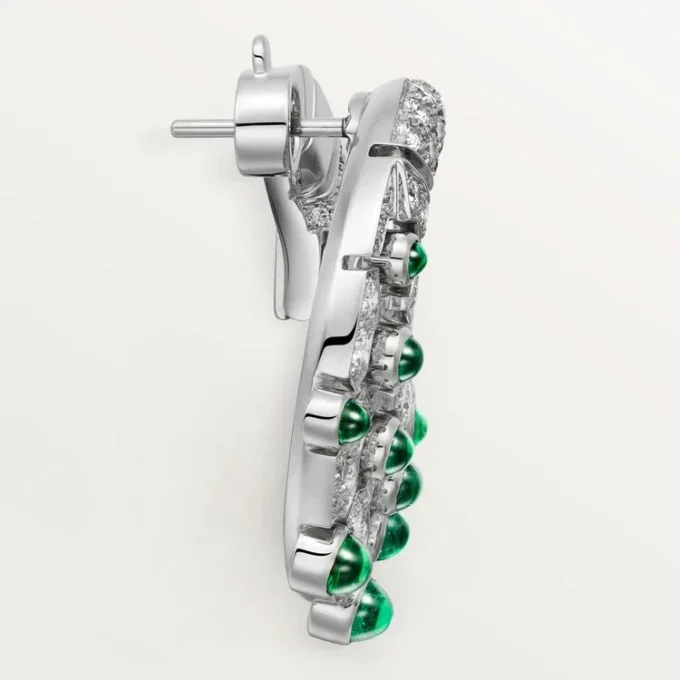 Le Voyage Recommence Hoop Earrings, Emerald, Paved