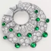 Le Voyage Recommence Hoop Earrings, Emerald, Paved