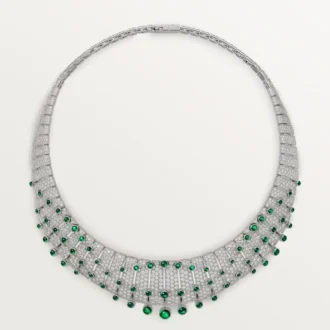 Le Voyage Recommence Necklace, Emerald, Paved
