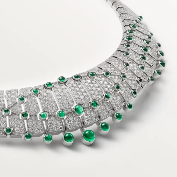 Le Voyage Recommence Necklace, Emerald, Paved Le Voyage Recommence Necklace, Emerald, Paved