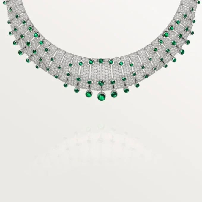 Le Voyage Recommence Necklace, Emerald, Paved Le Voyage Recommence Necklace, Emerald, Paved