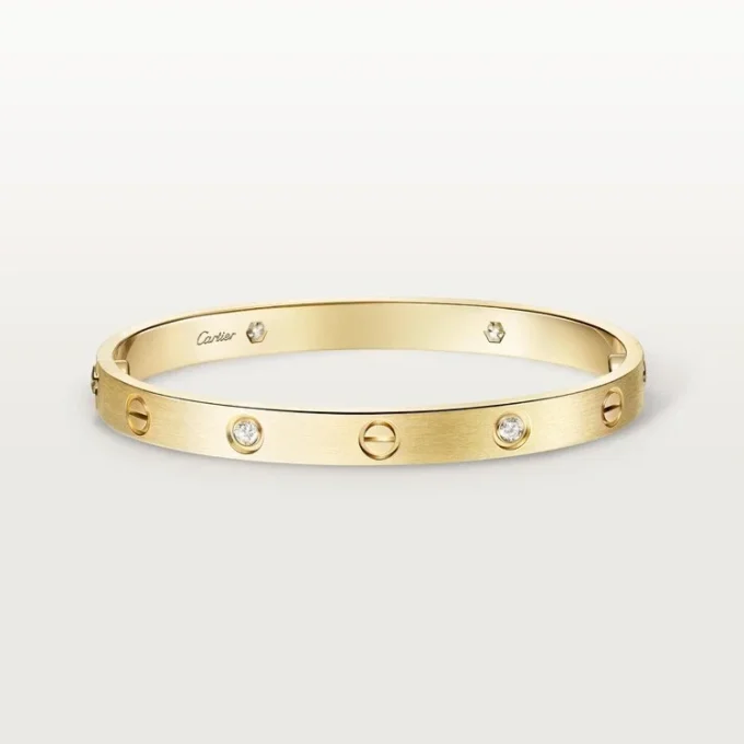 Love Bracelet, Classic Model, Brushed, 4 Diamonds Love Bracelet, Classic Model, Brushed, 4 Diamonds