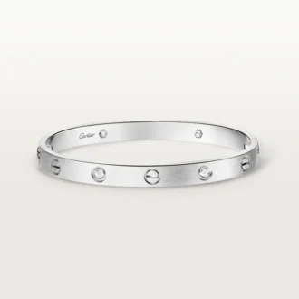 Love Bracelet, Classic Model, Brushed, 4 Diamonds
